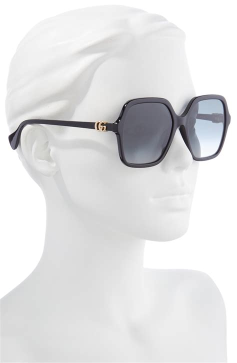 gucci chain 56mm square sunglasses|Gucci overzi sunglasses.